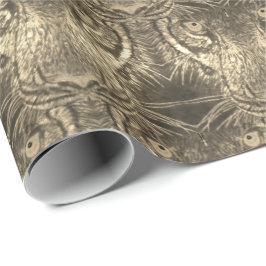 Papel De Presente Quebra de presente - Olhos de tigre em Sepia