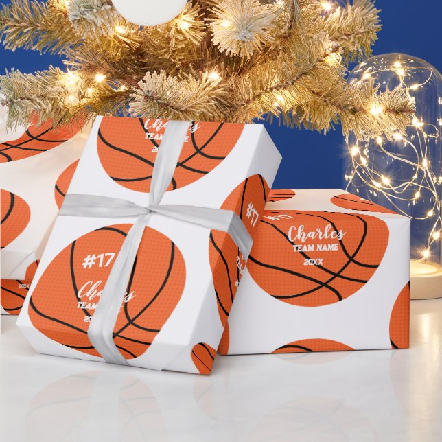 Papel De Presente Quebra de presente personalizada no basquete com n (Feriados)