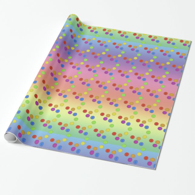 Papel De Presente Quebra de Presente - Pontos Coloridos no Fundo do  (Desenrolado)