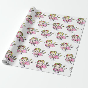 Papel De Presente Quebra do presente de fadas rosa