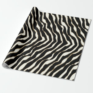Papel De Presente Quebra do Presente de Impressão em Zebra Preta e