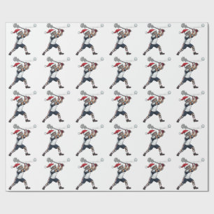 Papel De Presente Quebra-Nozes de Lacrosse Férias Esportes Natal 