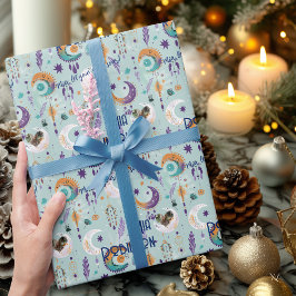 Papel De Presente Quebra Personalizada de Presente do Boho com Azul