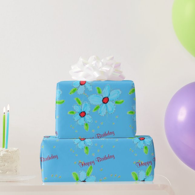 Papel De Presente Quebra-pontas de presente com Rico azul claro (Presentes para festas)