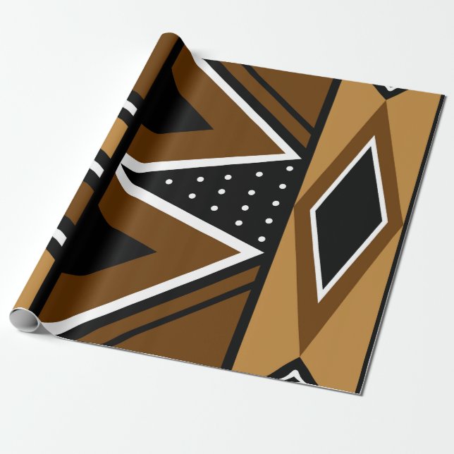 Papel De Presente Quebra-pontas de roupa de lama africana (Desenrolado)