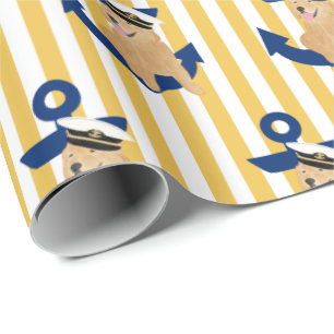 Papel De Presente Quebra-Presente Annapolitan Amarelo Naval