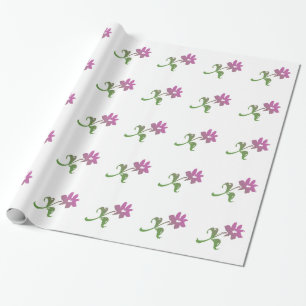 Papel De Presente Quebra simples de presentes de flores rosa