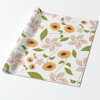 Papel De Presente Queda Girassóis