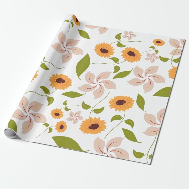 Papel De Presente Queda Girassóis (Desenrolado)