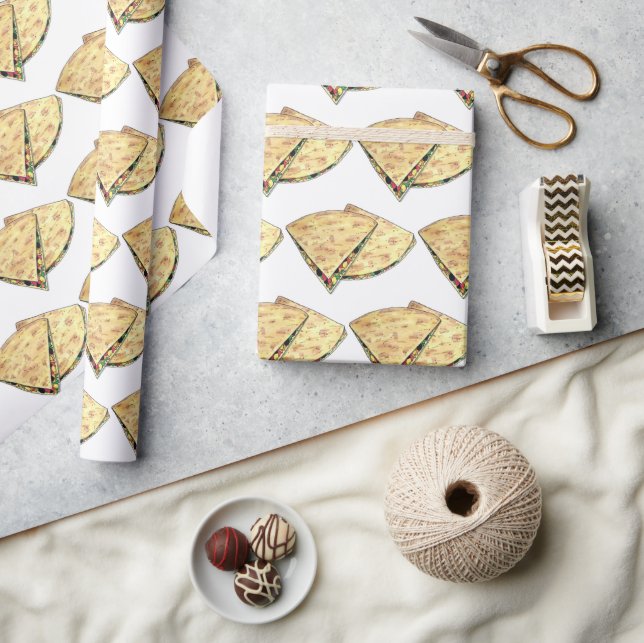 Papel De Presente Queijos Quesadillas Comida mexicana Apetista Queso (Artesanato)