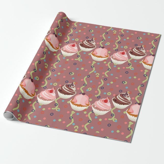 Papel De Presente quequitos, chocolates (Desenrolado)