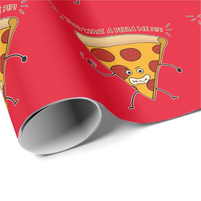 Papel De Presente Quer uma Pizza?!? (Ponta do rolo)