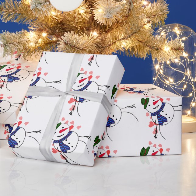 Papel De Presente Querido Boneco de Neve Amor   (Feriados)