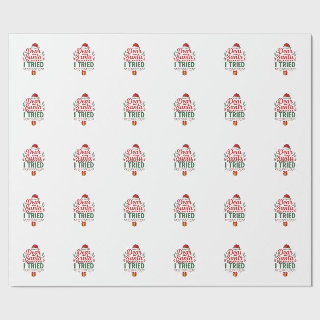 Papel De Presente Querido Papai Noel Tentou Caixa de Presente de Cha (Aberto)