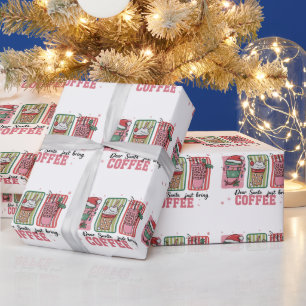 Papel De Presente Querido Papai Noel Traga Apenas Café Natal Préppy 