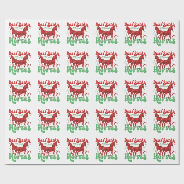 Papel De Presente Querido Papai Noel Traga Apenas os Cavalos Natal D (Aberto)