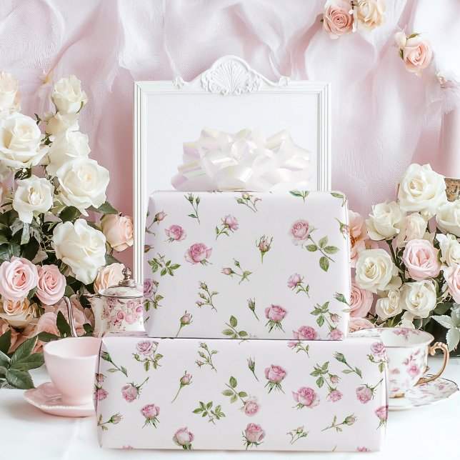 Papel De Presente Quinceanera Blush Pink Rose Birday (Criador carregado)