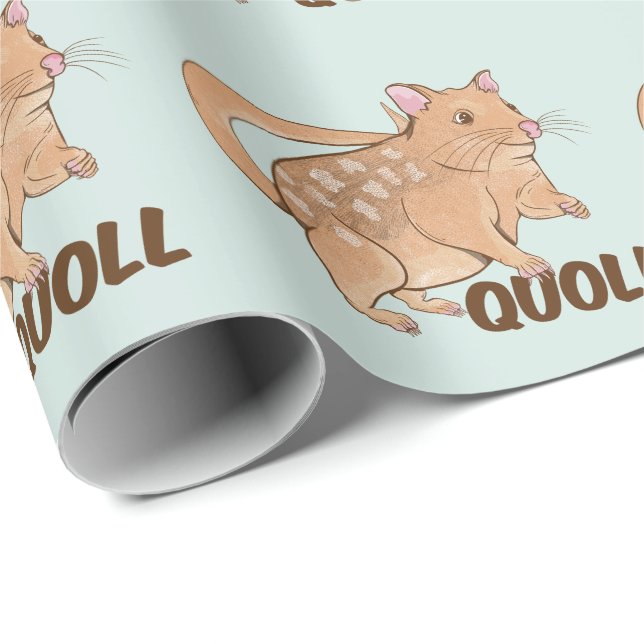Papel De Presente Quoll Marsupial Australiano (Ponta do rolo)
