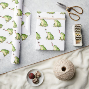 Papel De Presente Rã Verde Apanhando uma Mosca