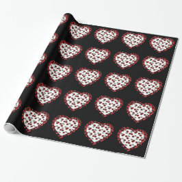 Papel De Presente RAB Rockabilly Cherries Leopard Print Heart