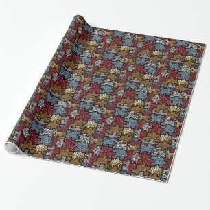 Papel De Presente RAB Rockabilly Estampa Animal Puzzle
