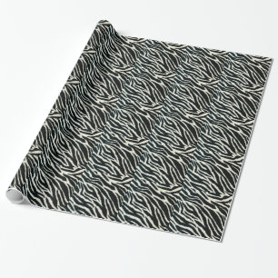 Papel De Presente RAB Rockabilly Estampa de Zebra Preto & Branco