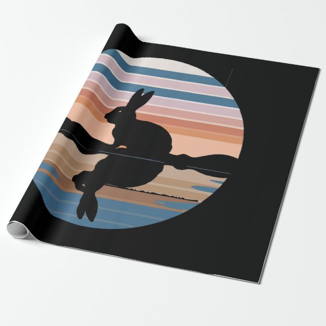 Papel De Presente Rabbit Retro Sunset (Desenrolado)