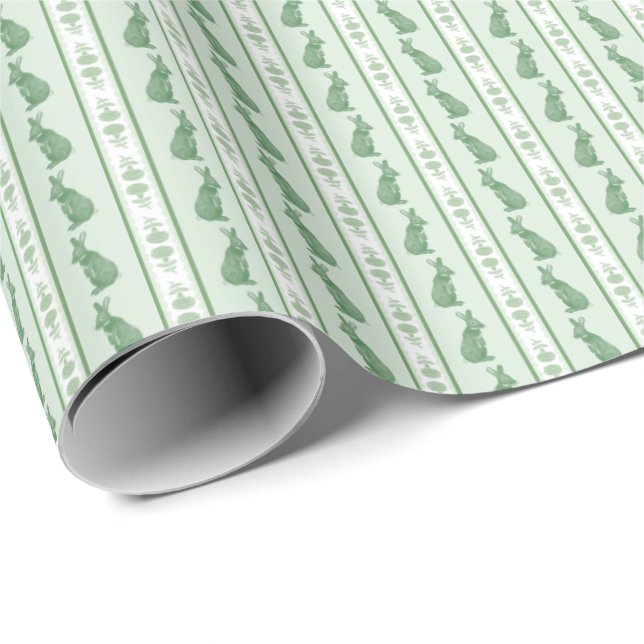 Papel De Presente Rabbits and Hydrangeas Wrapping Paper (Ponta do rolo)