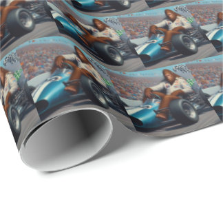 Papel De Presente Racecar de Pé Grande