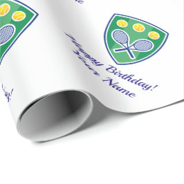 Papel De Presente Rackers de tênis cruzados desportivos Aniversário