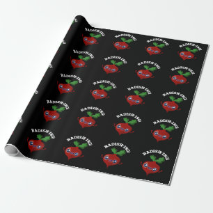 Papel De Presente Radish-ing Funny Veggie Radish Pun Dark BG