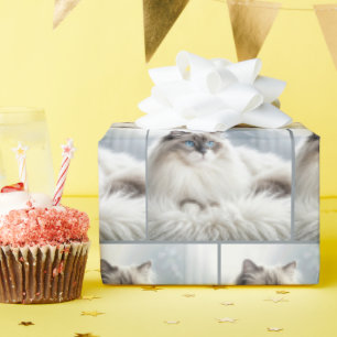 Papel De Presente Ragdoll Cat em um tapete de pele