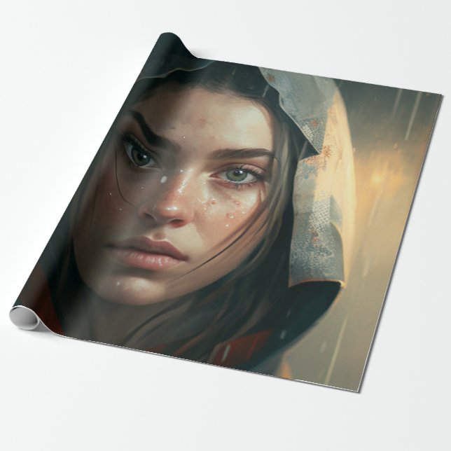 Papel De Presente Rain hood girl (Desenrolado)