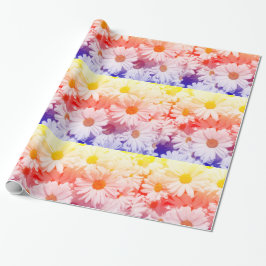 Papel De Presente Rainbow Daisies