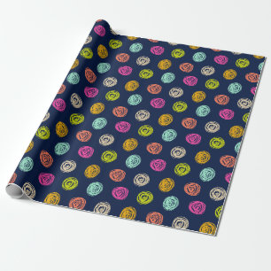 Papel De Presente Rainbow Doodle Dot Confetti na Caixa de Favor do M