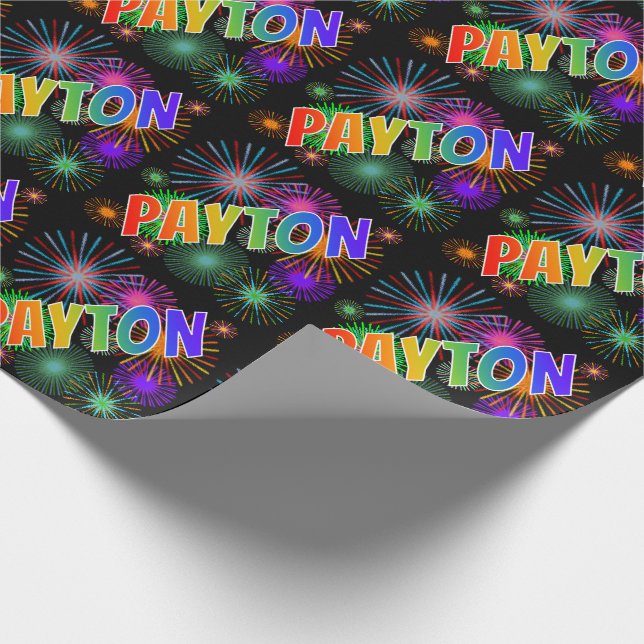 Papel De Presente Rainbow First Name "PAYTON" + Fireworks (Ponta)