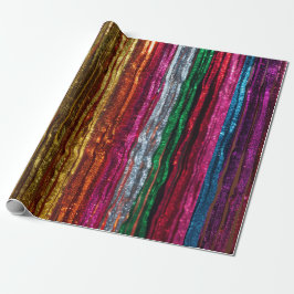 Papel De Presente Rainbow Glitter Tinsel Strands PartyWrapping Paper