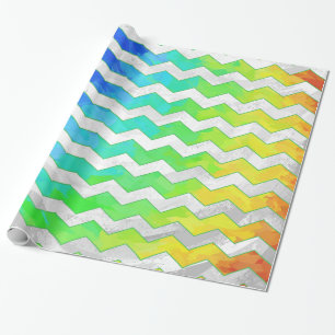 Papel De Presente Rainbow Icy Chevron Pattern