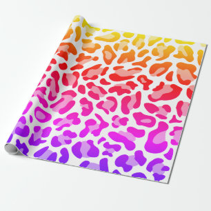 Papel De Presente Rainbow Leopard Skin