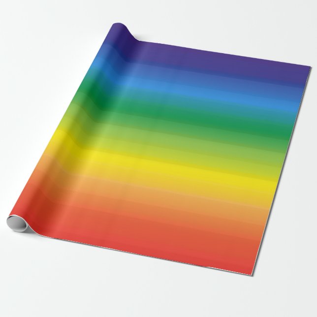 Papel De Presente Rainbow Ombre Moderno Orgulho Brilhante (Desenrolado)