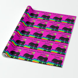 Papel De Presente Rainbow Unicorn Party
