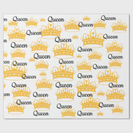 Papel De Presente Rainha (Coroa Ouro)