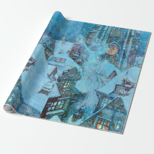 Papel De Presente Rainha da neve na ilustração de Dulac da noite de