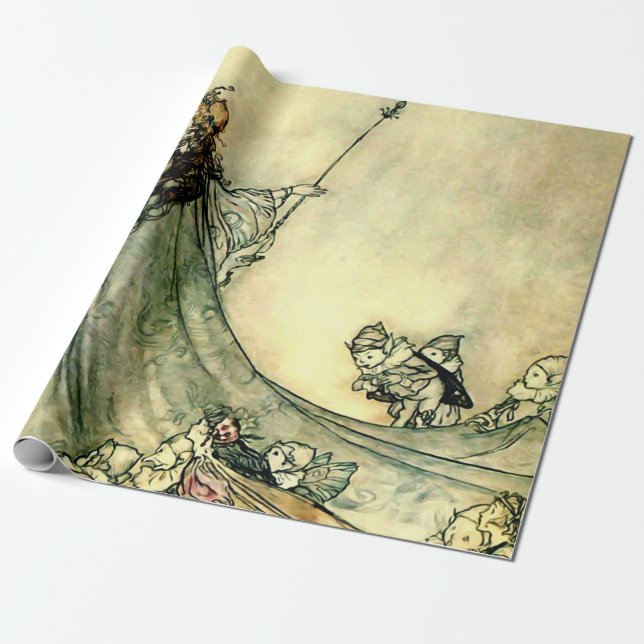 Papel De Presente "Rainha das Fadas" por Arthur Rackham (Desenrolado)
