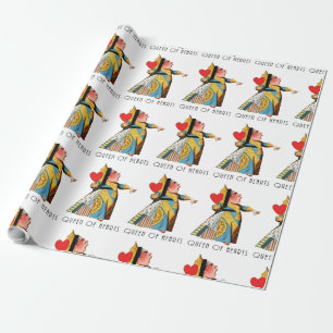 Papel De Presente Rainha de Copas Clássica Alice no País das Maravil
