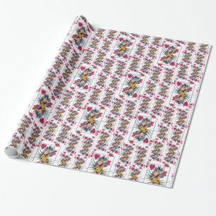 Papel De Presente Rainha de Corações e Flores