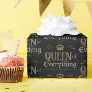 Papel De Presente RAINHA de Tudo - Coroa de Letras de Royalties