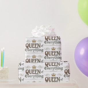 Papel De Presente RAINHA de Tudo - Coroa de Letras de Royalty