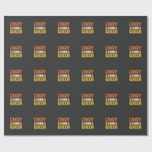 Papel De Presente Rainha do Candy Corn Gráfico de Halloween_1