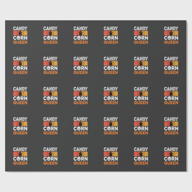 Papel De Presente Rainha do Candy Corn Halloween SVG Design (Aberto)